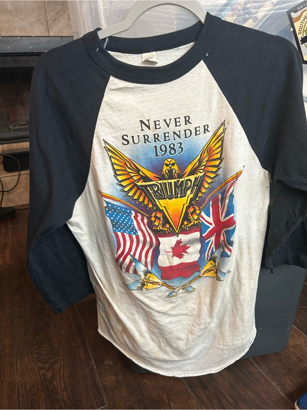 Triumph Never Surrender 1983 Vintage Texas Surrenders 3/4 sleeve Shirt
